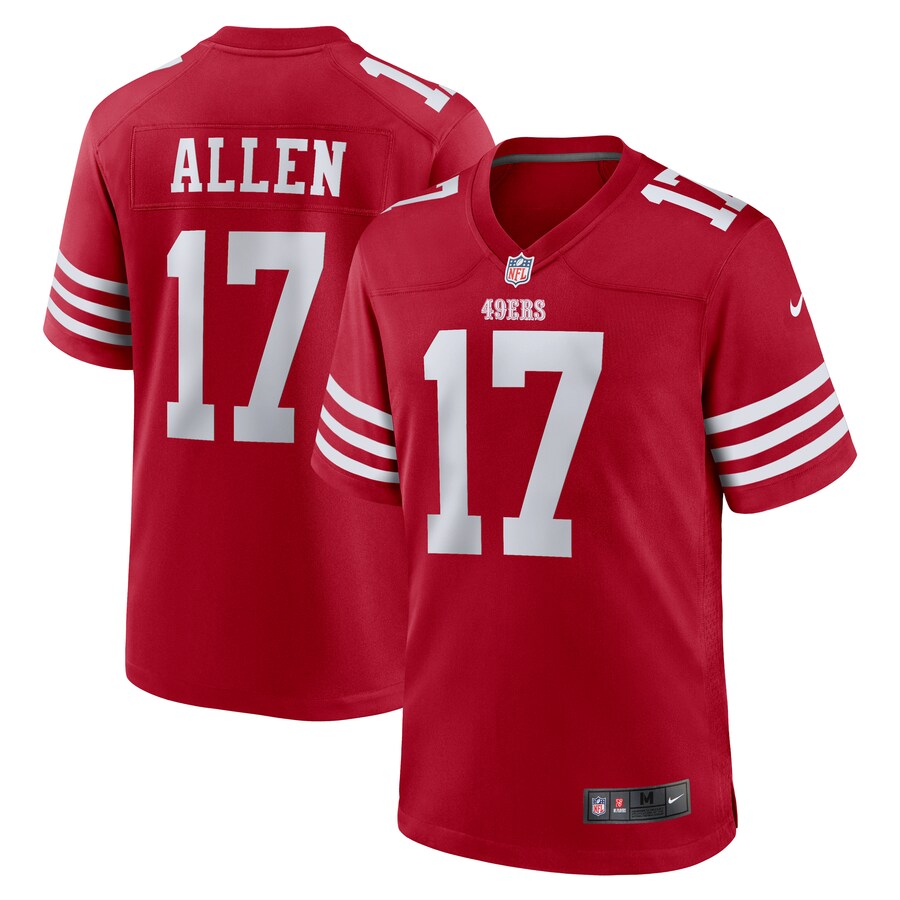 Men's San Francisco 49ers Brandon Allen Nike  Scarlet  Game Jersey - ujerseystore