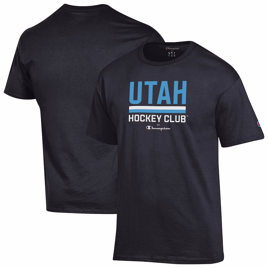 Men's Utah Hockey Club Champion Black Short Sleeve T-Shirt - ujerseystore