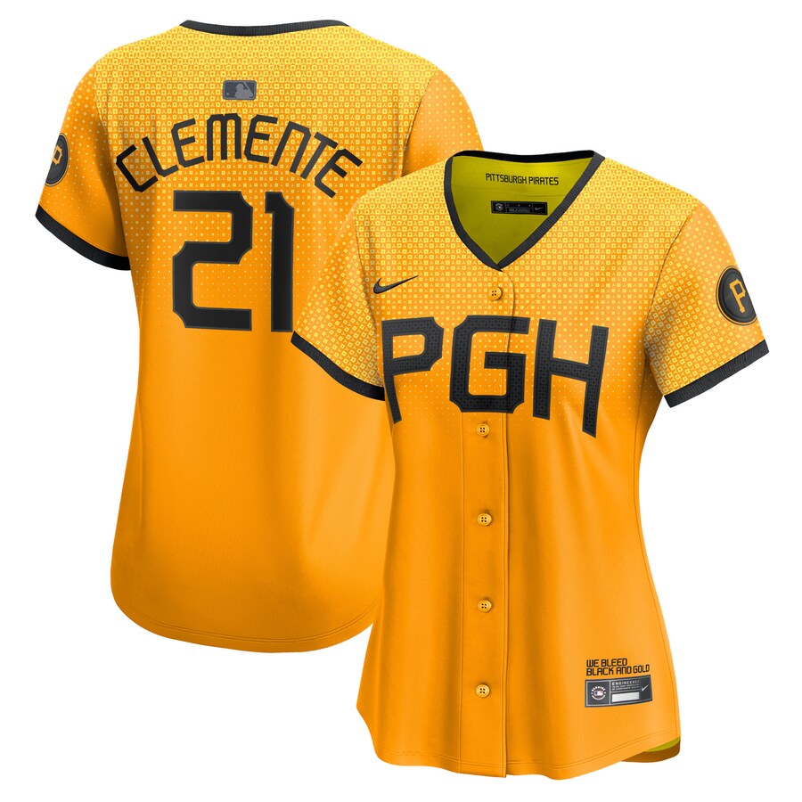 Women's Pittsburgh Pirates Roberto Clemente Nike No Color City Connect Limited Player Jersey - ujerseystore