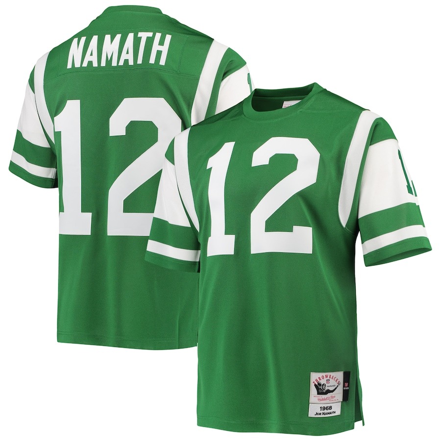 Men's New York Jets 1968 Joe Namath Mitchell & Ness Green Authentic Throwback Retired Player Jersey - ujerseystore