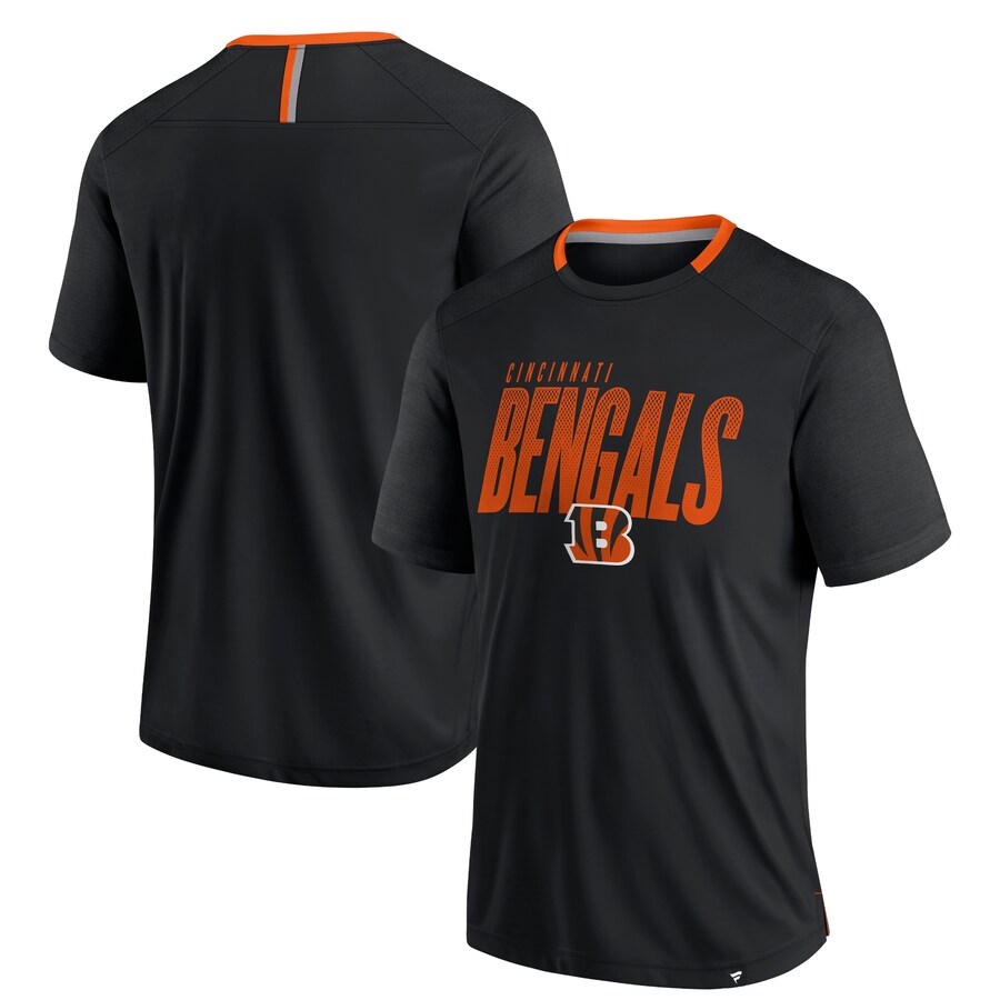 Men's Cincinnati Bengals Fanatics Black Defender Fade Slant T-Shirt - ujerseystore