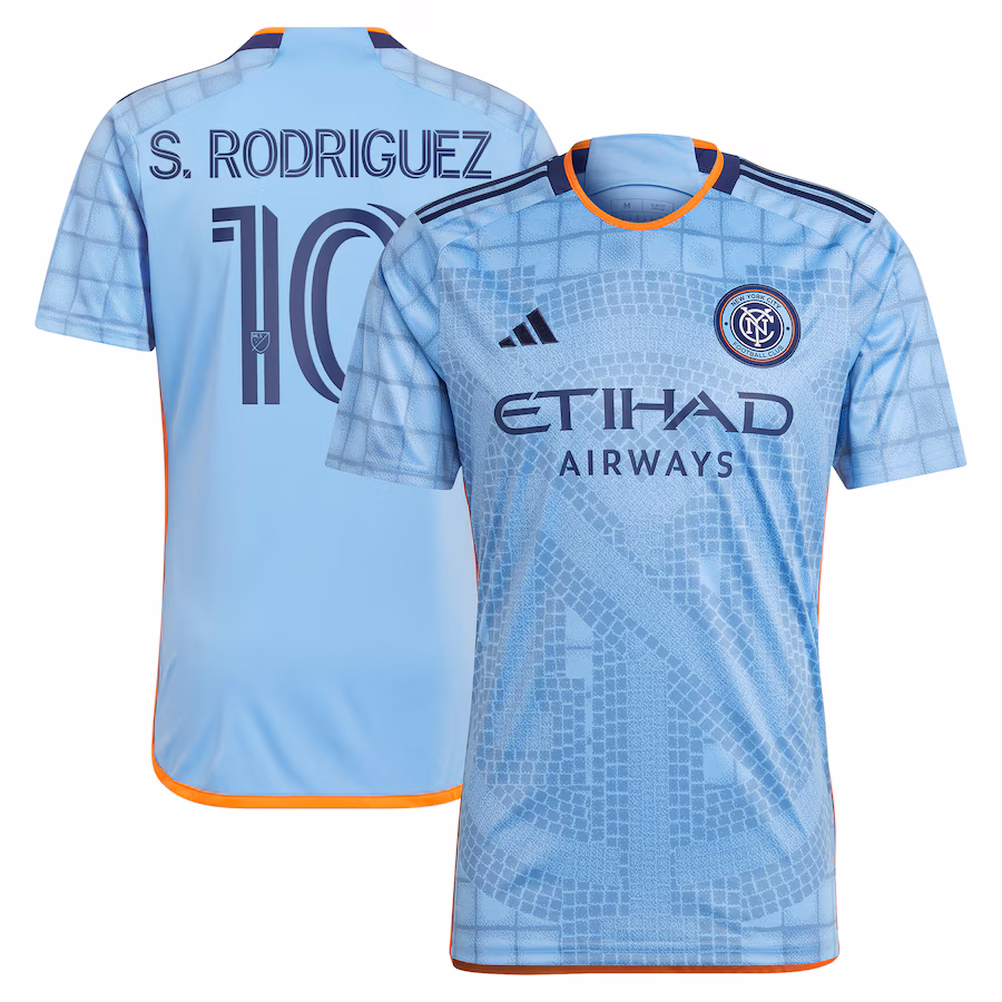Men's New York City FC Santiago Rodríguez adidas Light Blue 2024 The Interboro Kit Replica Player Jersey - ujerseystore