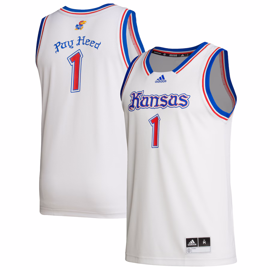 Men's adidas #1 White Kansas Jayhawks Alternate Swingman Jersey - ujerseystore