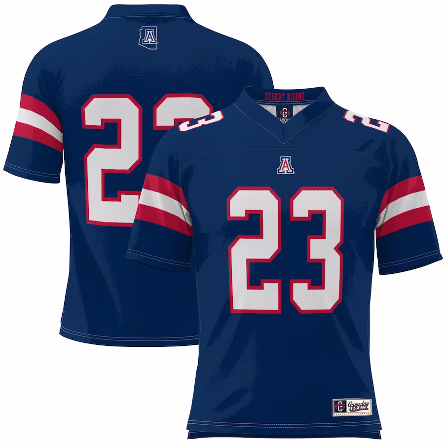 #23 Arizona Wildcats GameDay Greats Youth Desert Rising Football Jersey - Navy - ujerseystore