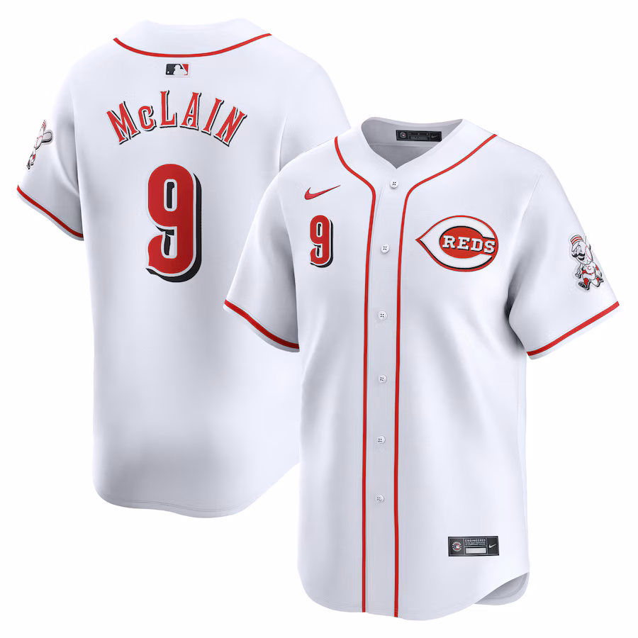 Men's Cincinnati Reds Matt McLain Nike White Home Limited Player Jersey - ujerseystore