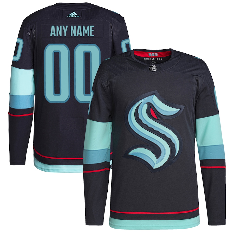 Men's Seattle Kraken adidas Navy Home Primegreen Authentic Custom Jersey - ujerseystore
