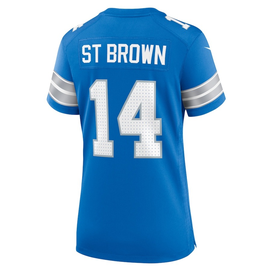 Women's Detroit Lions Amon-Ra St. Brown Nike Blue Team Game Jersey - ujerseystore