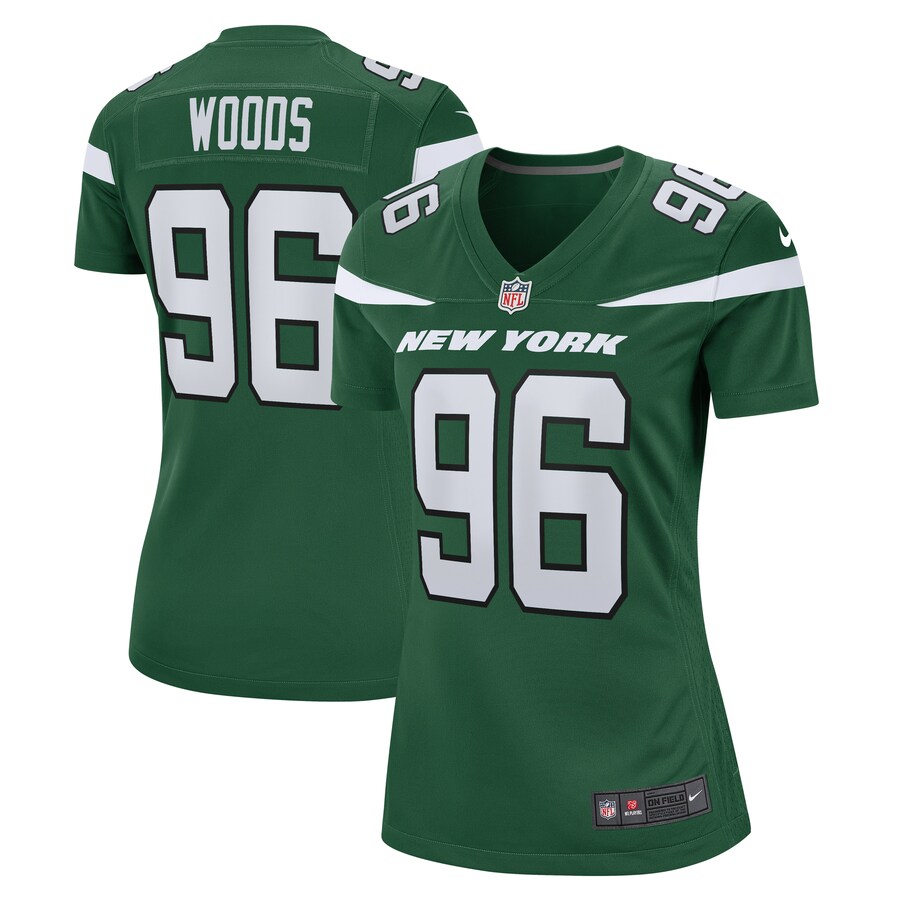 Women's New York Jets Al Woods Nike Gotham Green  Game Jersey - ujerseystore