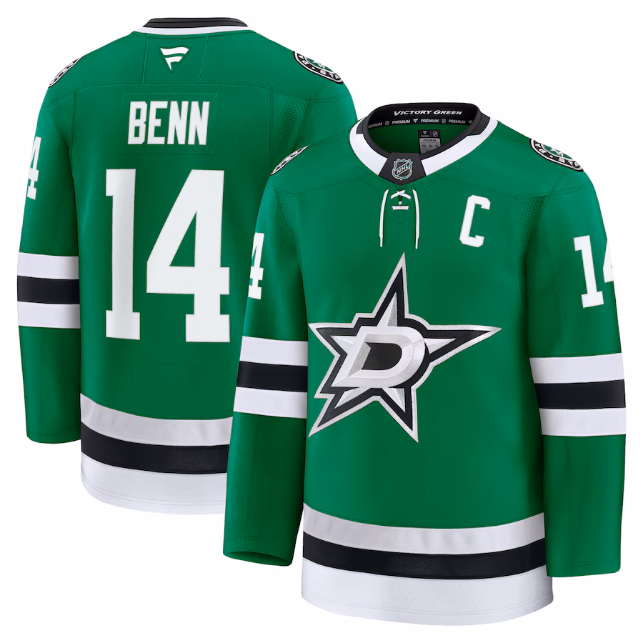 Men's Dallas Stars Jamie Benn Fanatics Kelly Green Home Premium Jersey - ujerseystore