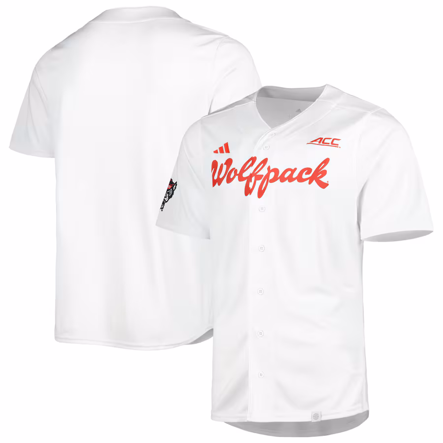 Men's adidas White NC State Wolfpack Team Baseball Jersey - ujerseystore