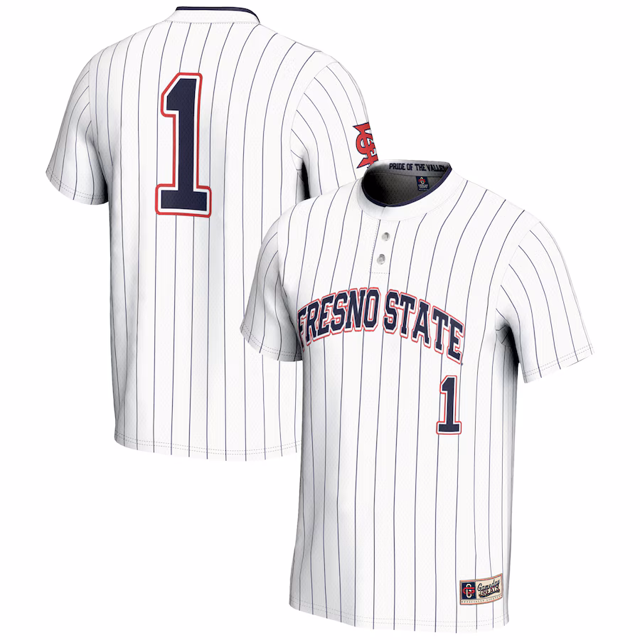 Youth GameDay Greats #1 White Fresno State Bulldogs Lightweight Softball Jersey - ujerseystore