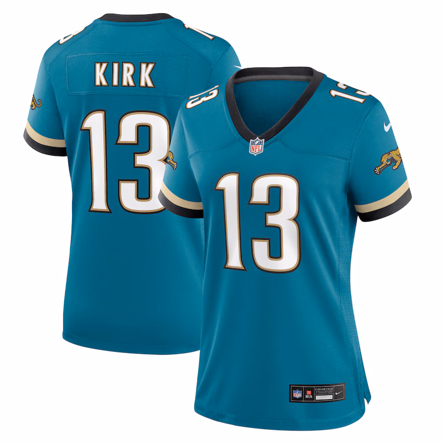 Women's Jacksonville Jaguars Christian Kirk Nike Teal Prowler Throwback Game Jersey - ujerseystore