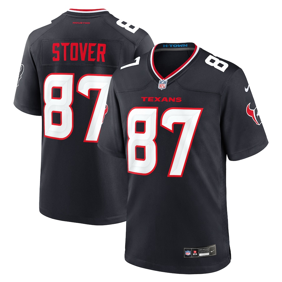 Men's Houston Texans Cade Stover Nike  Navy Game Jersey - ujerseystore