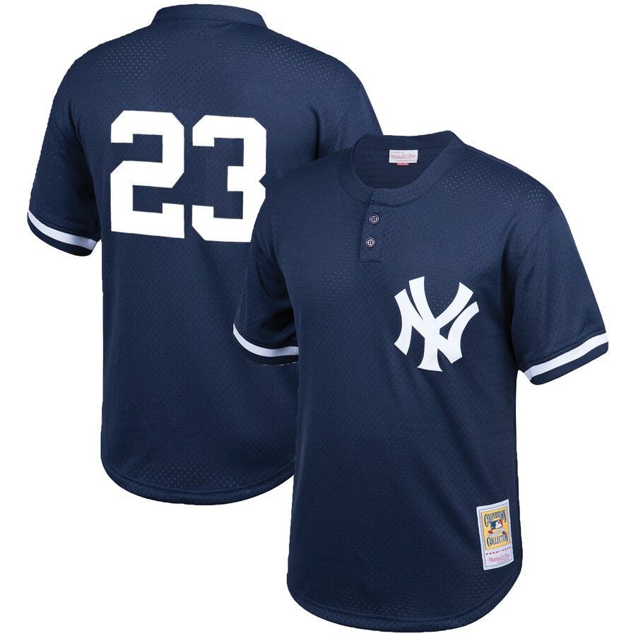 Men's New York Yankees Don Mattingly Mitchell & Ness Navy Cooperstown Collection Big & Tall Mesh Batting Practice Jersey - ujerseystore
