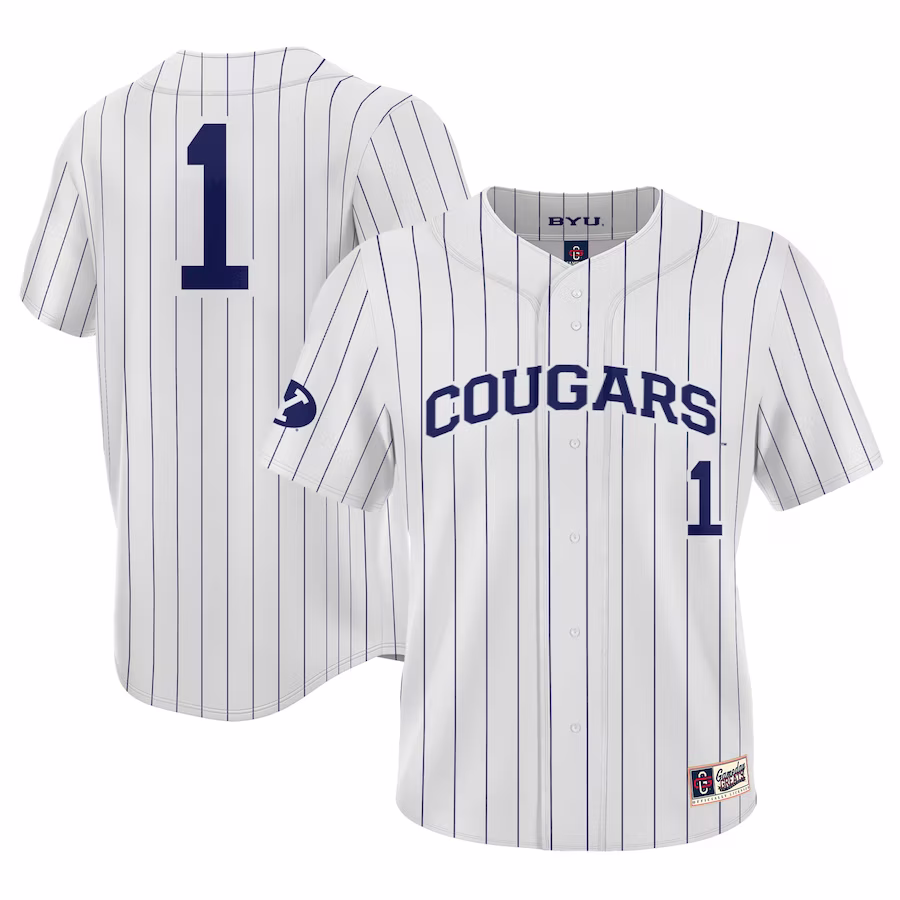 #1 BYU Cougars GameDay Greats Youth Lightweight Baseball Jersey - White - ujerseystore