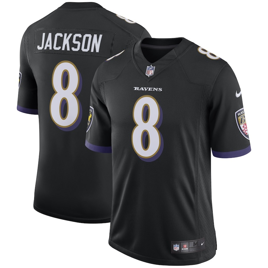 Men's Baltimore Ravens Lamar Jackson Nike Black Speed Machine Limited Jersey - ujerseystore