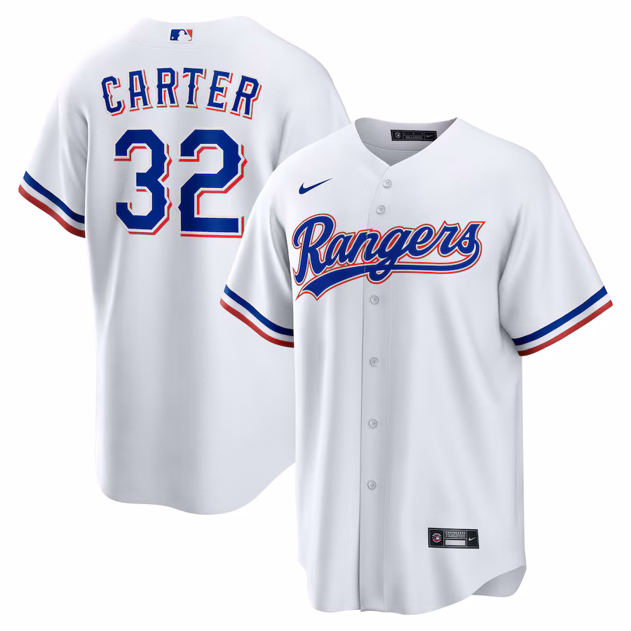 Men's Texas Rangers Evan Carter Nike White Home Replica Jersey - ujerseystore