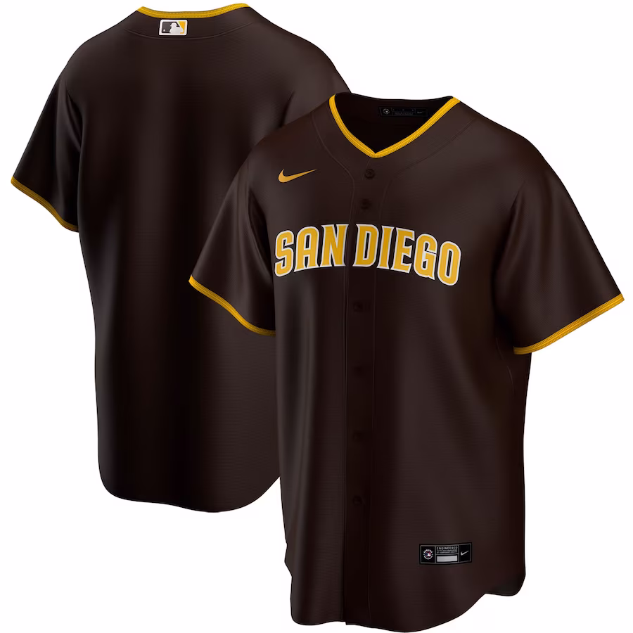 Men's San Diego Padres Nike Brown Road Replica Team Jersey - ujerseystore