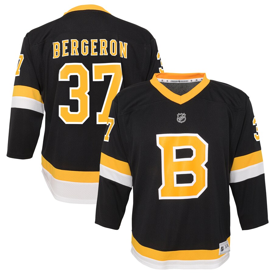 Youth Boston Bruins Patrice Bergeron Black Alternate Replica Player Jersey - ujerseystore