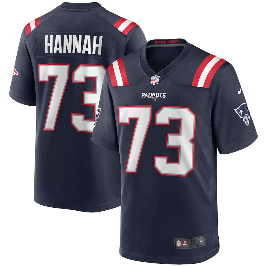 Men's New England Patriots John Hannah Nike Navy Game Retired Player Jersey - ujerseystore