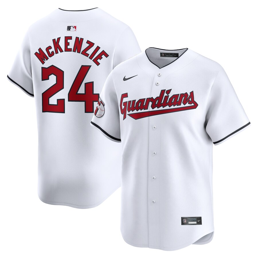Men's Cleveland Guardians Triston McKenzie Nike White Home Limited Player Jersey - ujerseystore