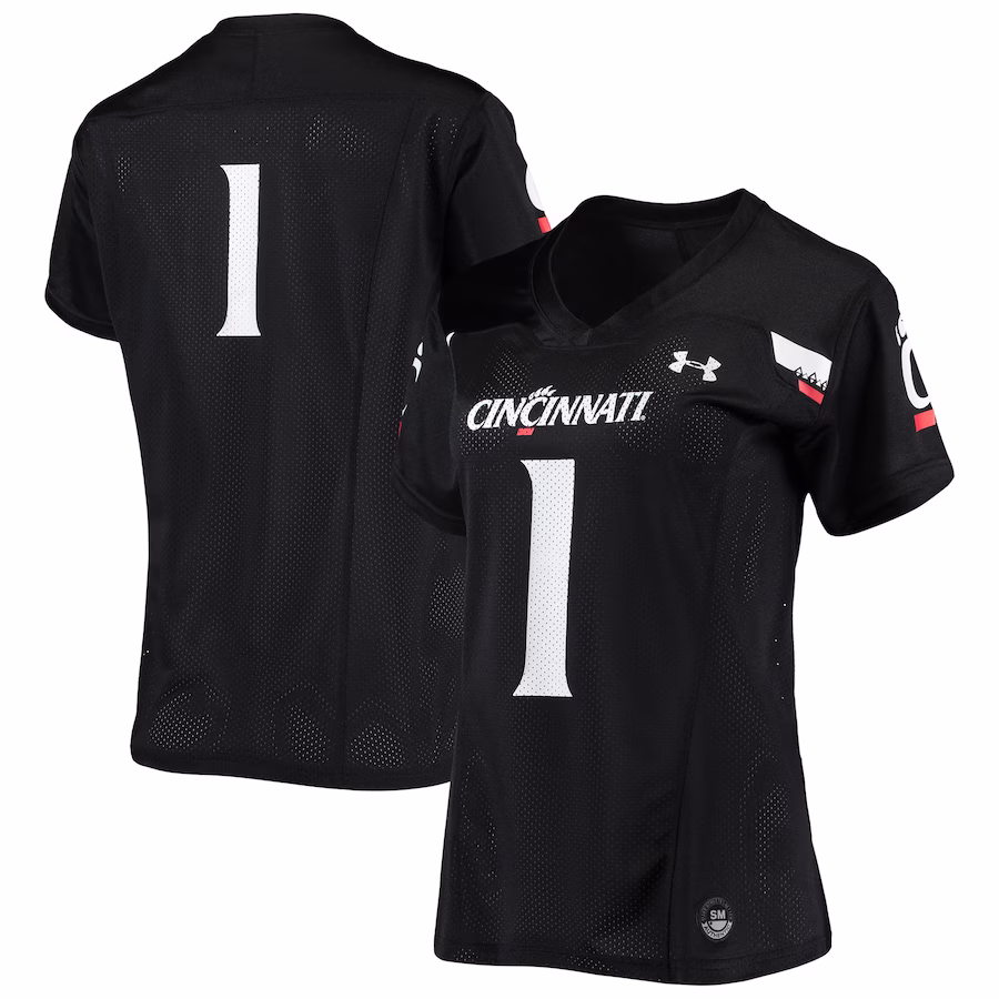 #1 Cincinnati Bearcats Under Armour Women's Replica Football Jersey - Black - ujerseystore