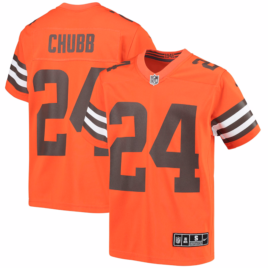 Youth Cleveland Browns Nick Chubb Nike Orange Inverted Team Game Jersey - ujerseystore
