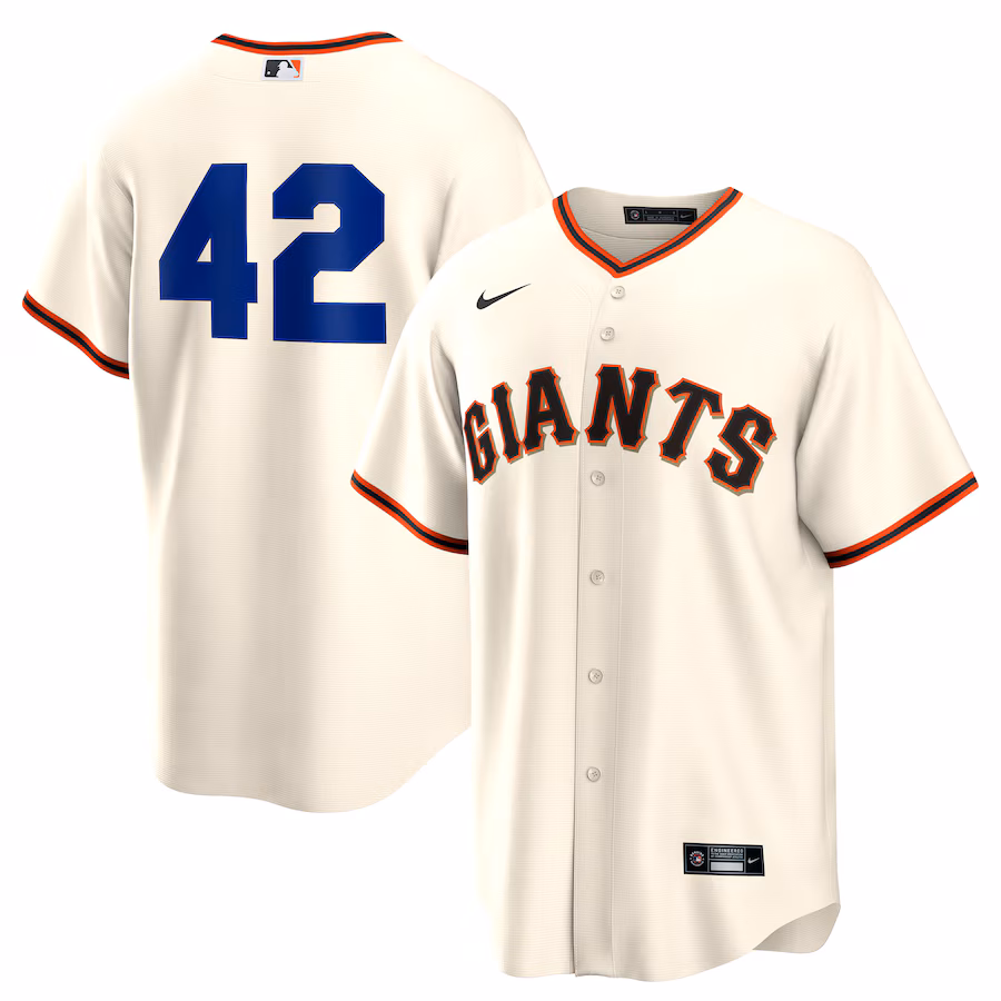 Men's San Francisco Giants Nike Cream Home 2025 Jackie Robinson Day Replica Jersey - ujerseystore