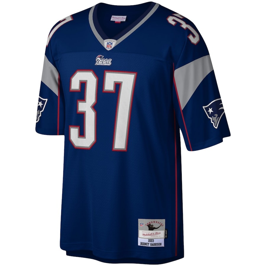 Men's New England Patriots Rodney Harrison Mitchell & Ness Navy Legacy Replica Jersey - ujerseystore