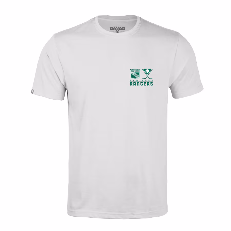 Men's New York Rangers Levelwear White St. Patrick's Day Richmond T-Shirt - ujerseystore