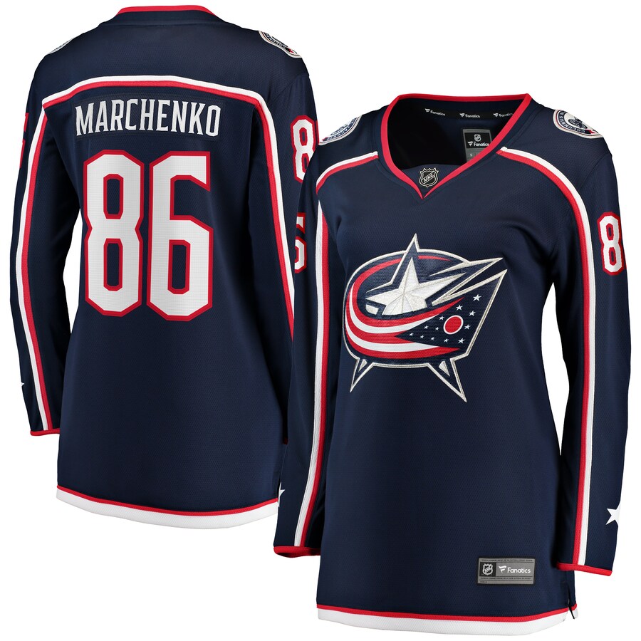 Women's Columbus Blue Jackets Kirill Marchenko Fanatics Branded Navy Home Breakaway Player Jersey - ujerseystore