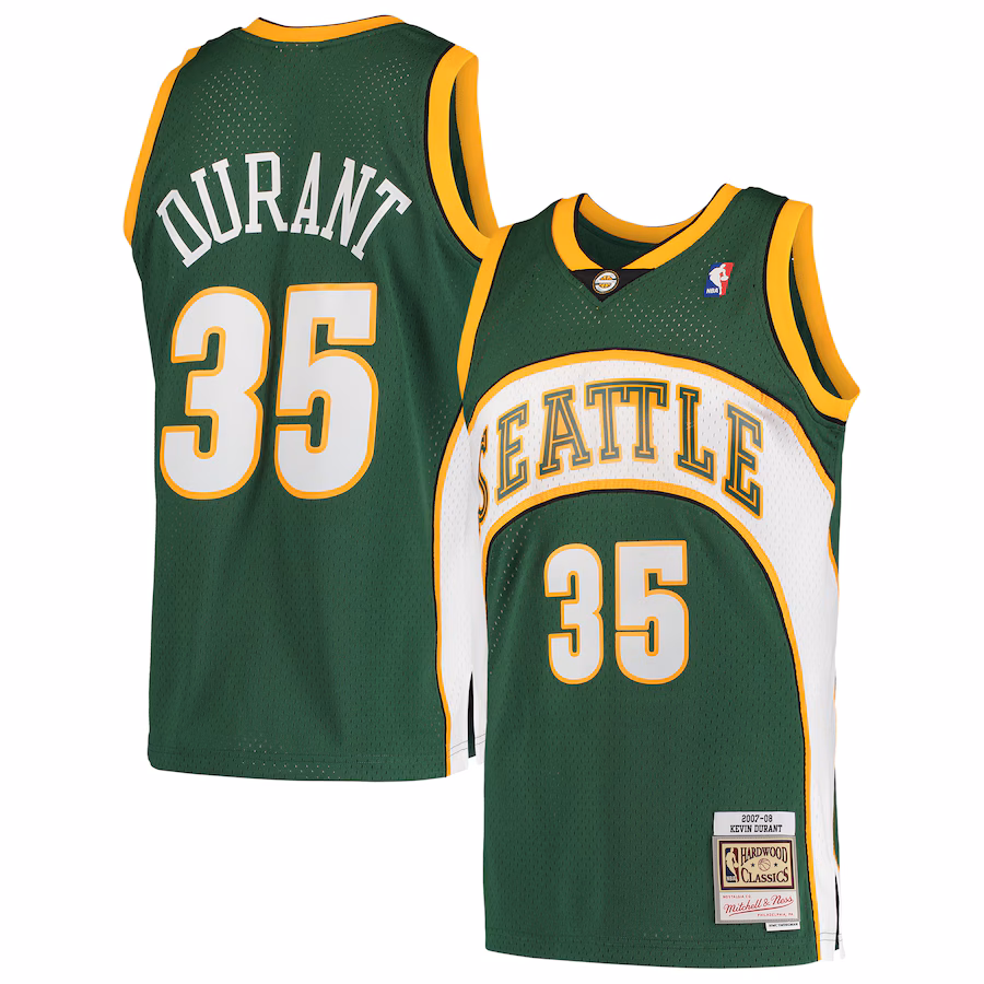 Men's Seattle SuperSonics Kevin Durant Mitchell & Ness Green Hardwood Classics Swingman Jersey - ujerseystore