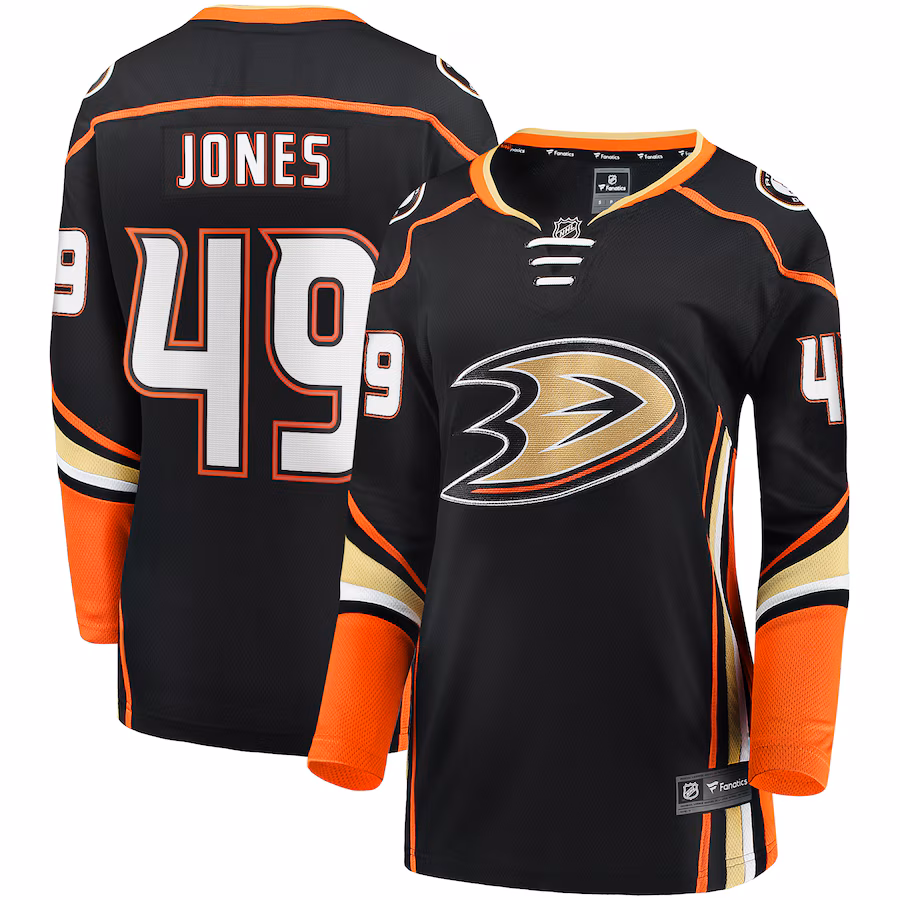 Women's Anaheim Ducks Max Jones Fanatics Black Home Breakaway Player Jersey - ujerseystore