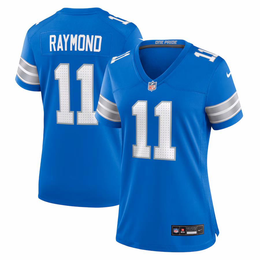 Women's Detroit Lions Kalif Raymond Nike Blue Team Game Jersey - ujerseystore