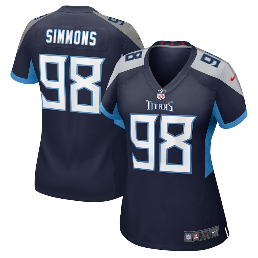 Women's Tennessee Titans Jeffery Simmons Nike Navy Game Jersey - ujerseystore
