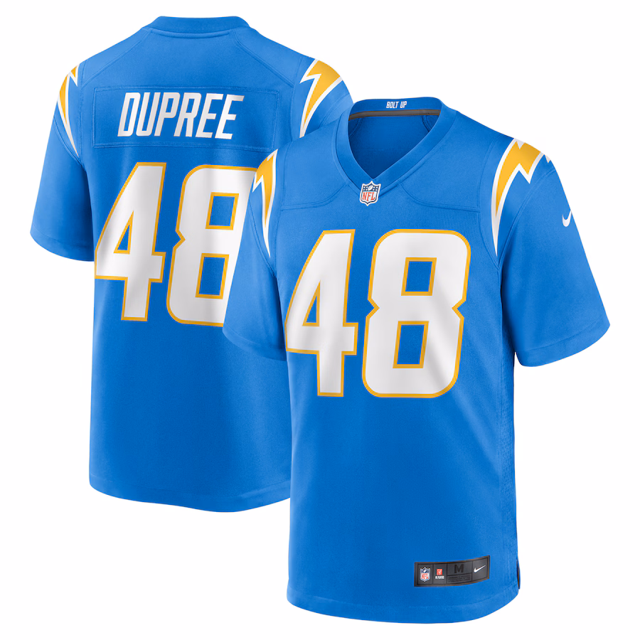 Men's Los Angeles Chargers Bud Dupree Nike  Powder Blue Team Game Jersey - ujerseystore