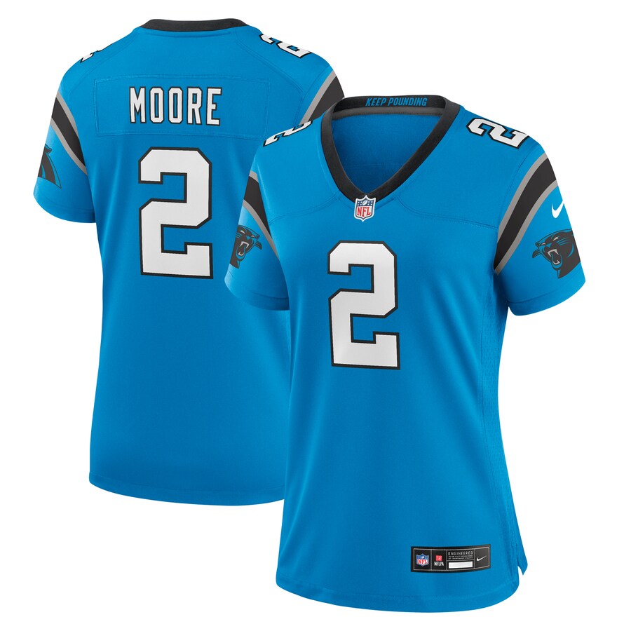 Women's Carolina Panthers D.J. Moore Nike Blue Player Jersey - ujerseystore
