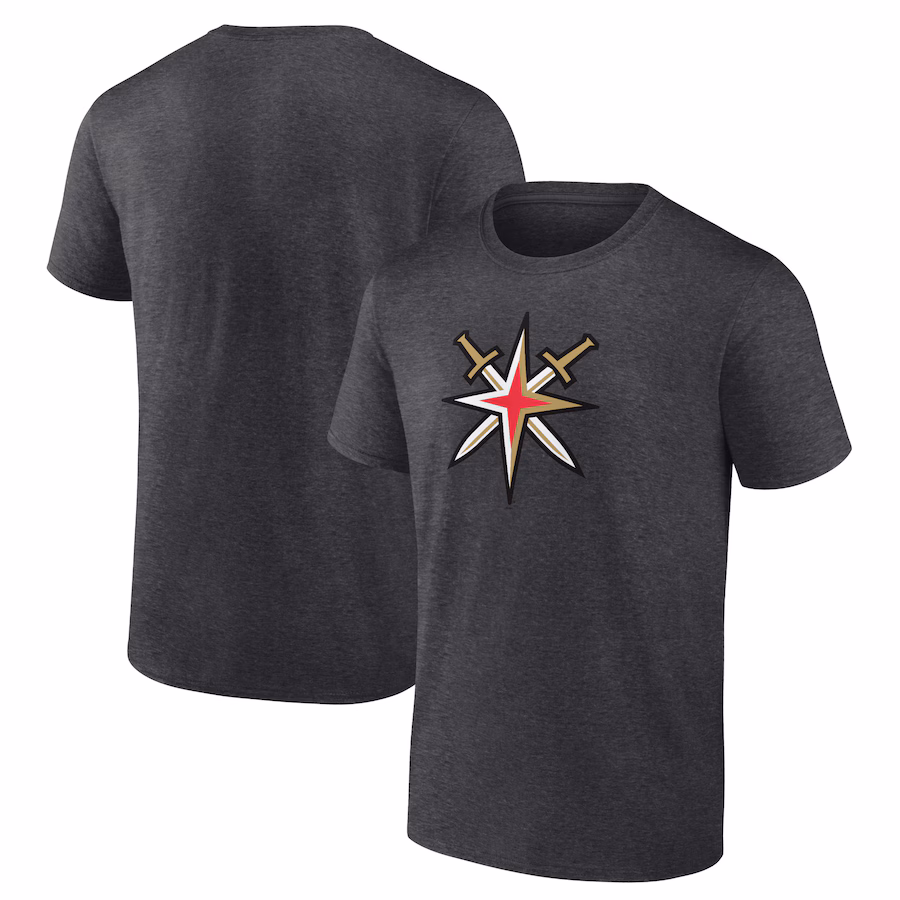 Men's Vegas Golden Knights Charcoal Shoulder Patch Logo T-Shirt - ujerseystore