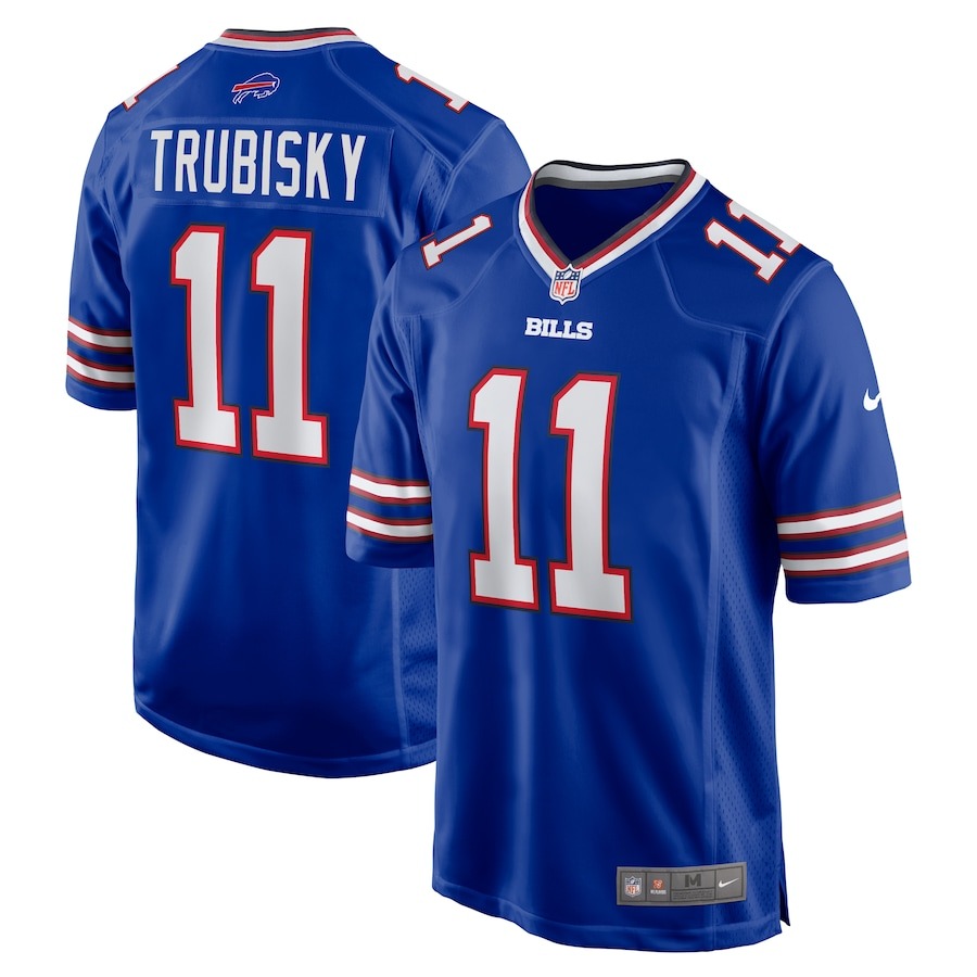 Men's Buffalo Bills Mitchell Trubisky Nike  Royal  Game Jersey - ujerseystore