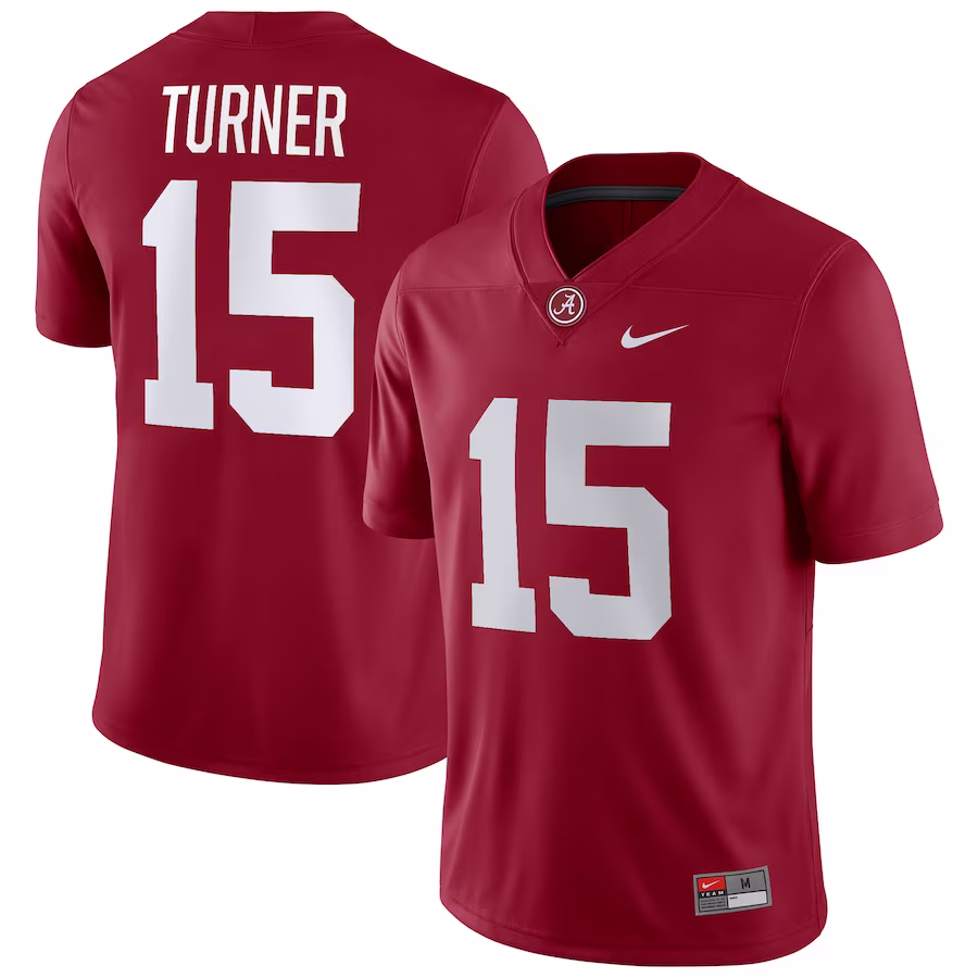 Dallas Turner Alabama Crimson Tide Nike NIL Replica Football Jersey - Crimson - ujerseystore