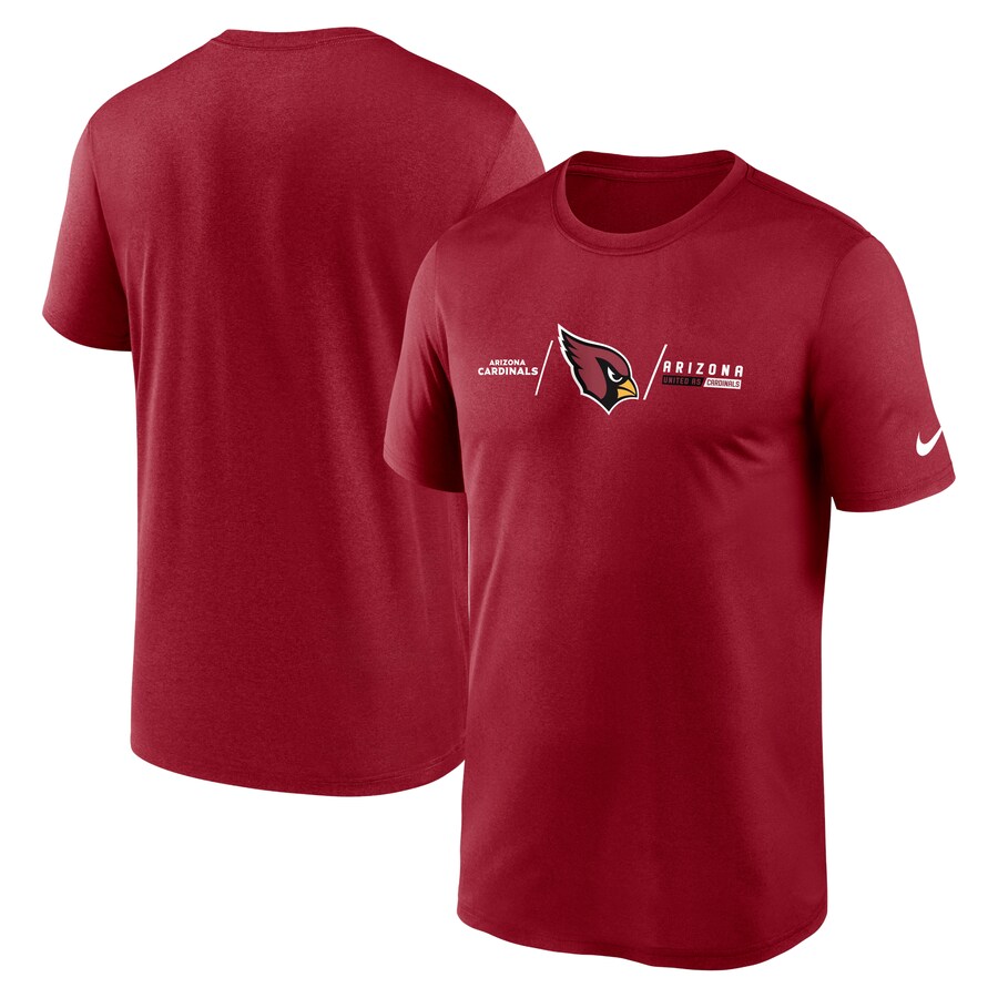 Men's Arizona Cardinals Nike Cardinal Horizontal Lockup Legend Performance T-Shirt - ujerseystore