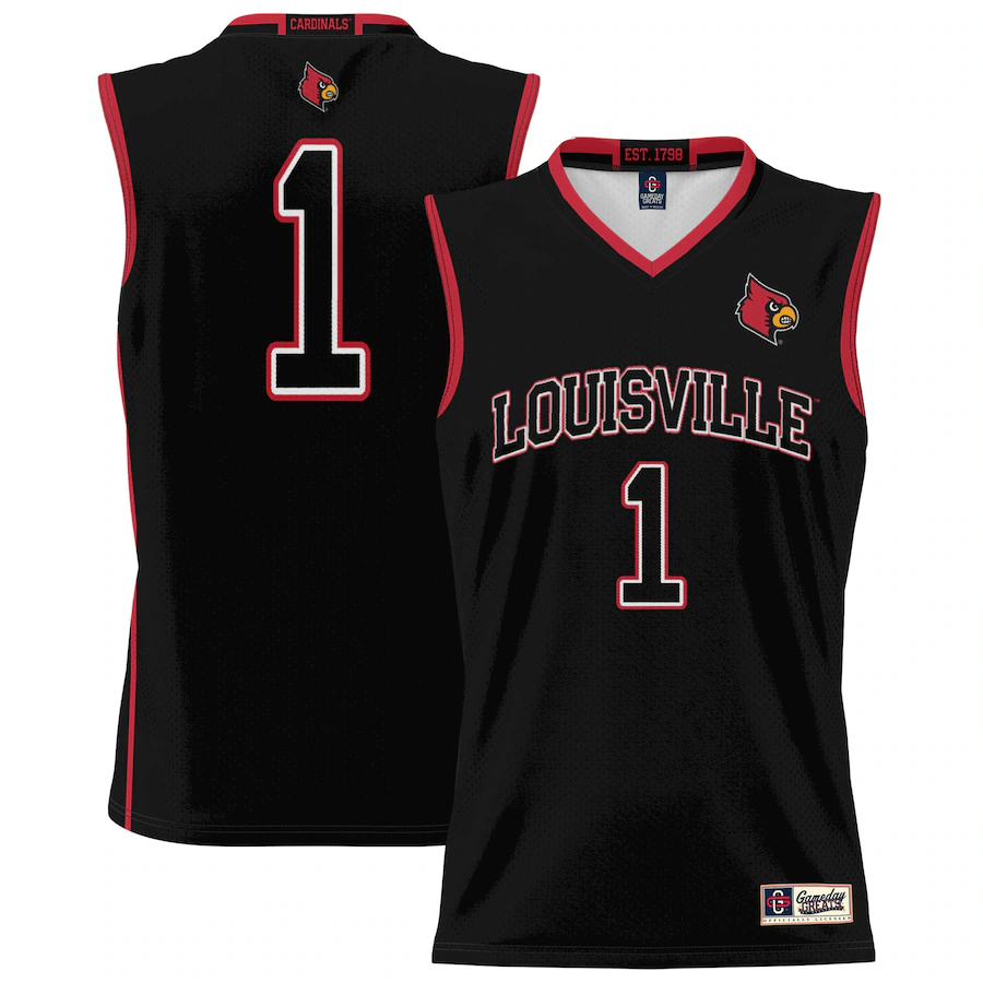 Youth GameDay Greats #1 Black Louisville Cardinals Lightweight Basketball Jersey - ujerseystore