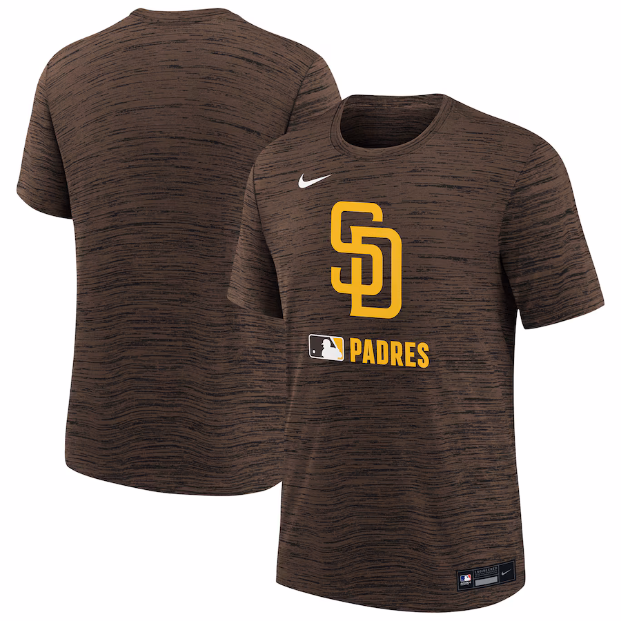 Youth San Diego Padres Nike Brown Authentic Collection Velocity Performance T-Shirt - ujerseystore
