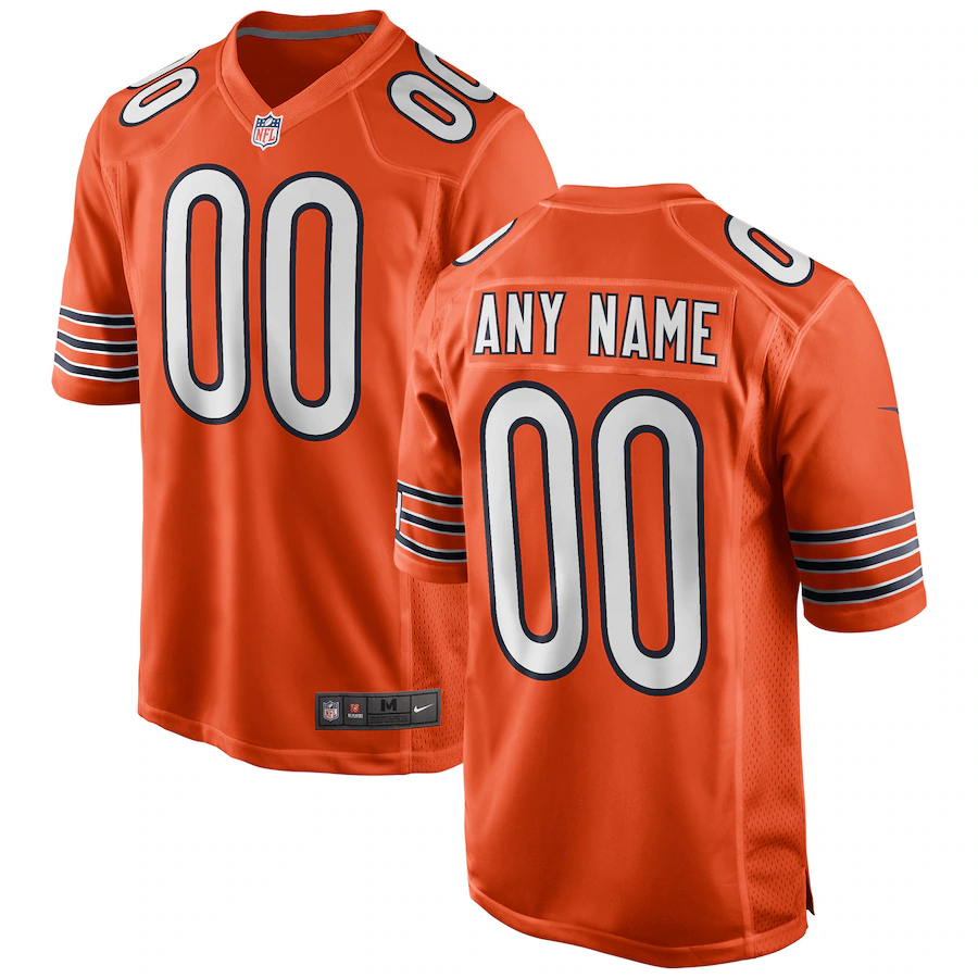 Youth Chicago Bears Nike Orange Alternate Custom Game Jersey - ujerseystore