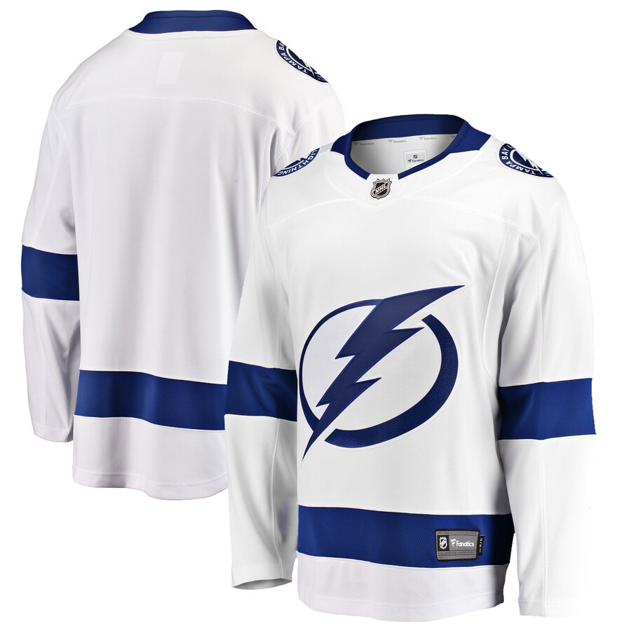 Men's Tampa Bay Lightning Fanatics Branded White Breakaway Away Jersey - ujerseystore