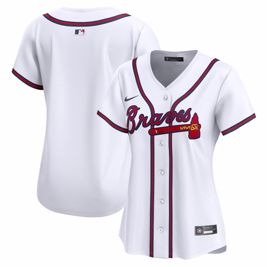 Women's Atlanta Braves Nike White Home Limited Jersey - ujerseystore
