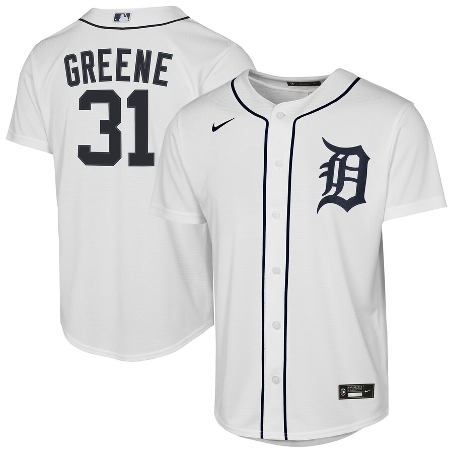 Youth Detroit Tigers Riley Greene Nike White Home Replica Player Jersey - ujerseystore