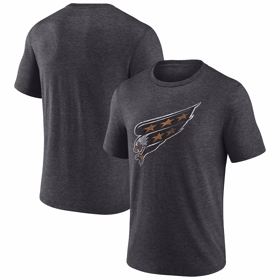 Men's Washington Capitals Charcoal Wraparound Tri-Blend T-Shirt - ujerseystore