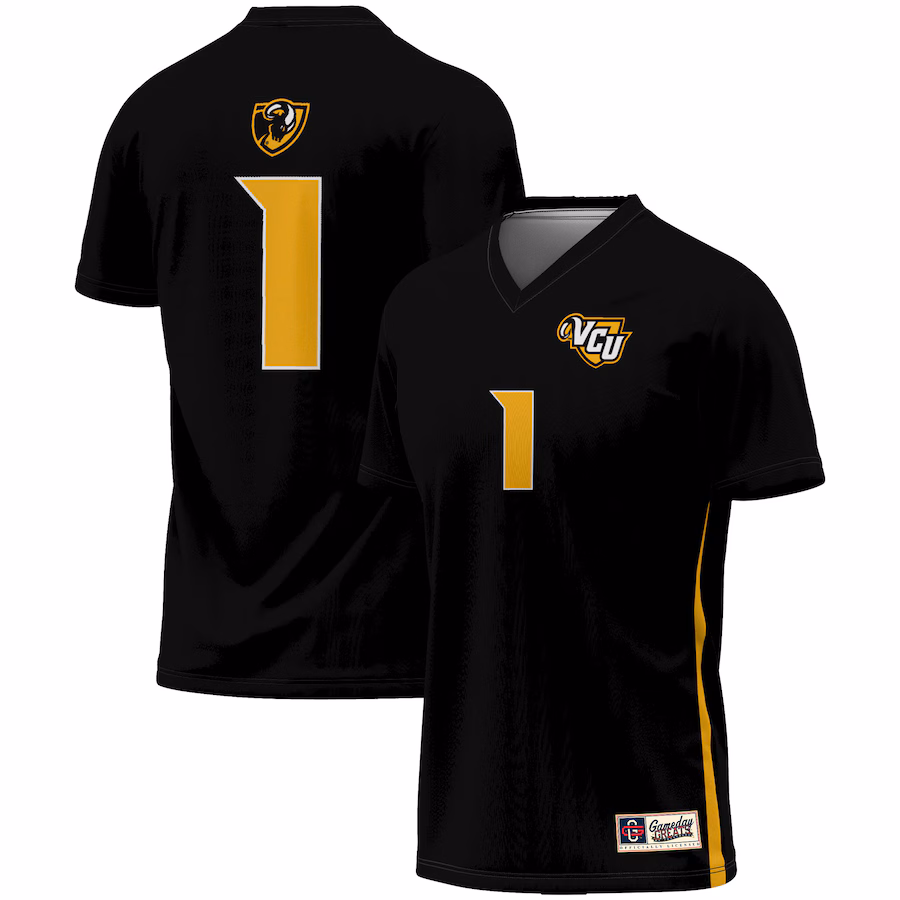 #1 VCU Rams GameDay Greats Youth Women's Soccer Lightweight Fashion Jersey - Black - ujerseystore