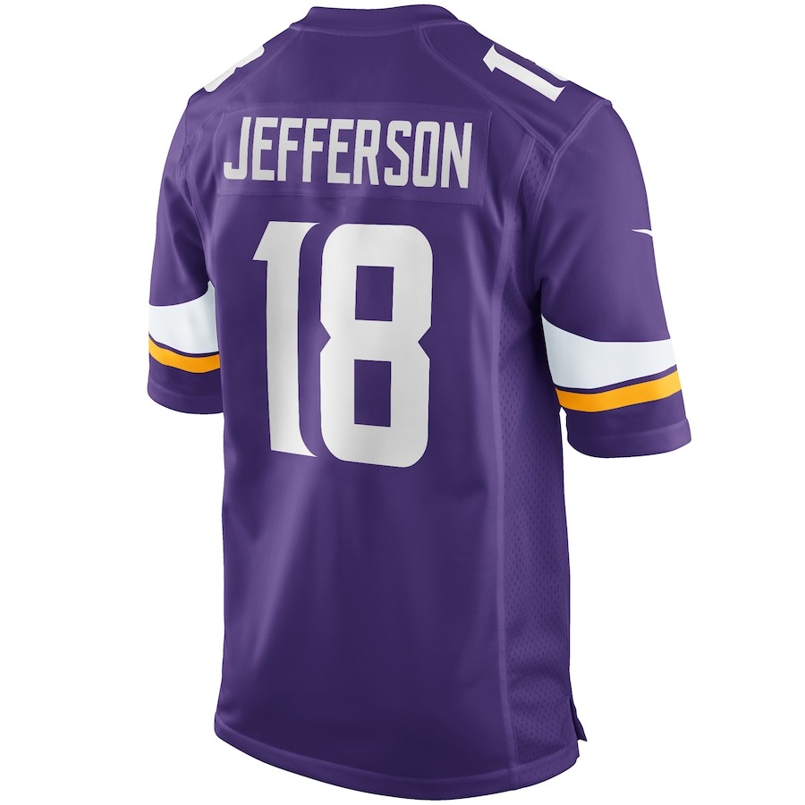Men's Minnesota Vikings Justin Jefferson Nike Purple Player Game Jersey - ujerseystore